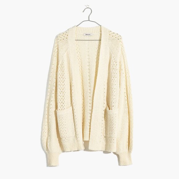 Madewell Cream Sunnyvale Cardigan Sweater Size Medium 41859 - Picture 1 of 11